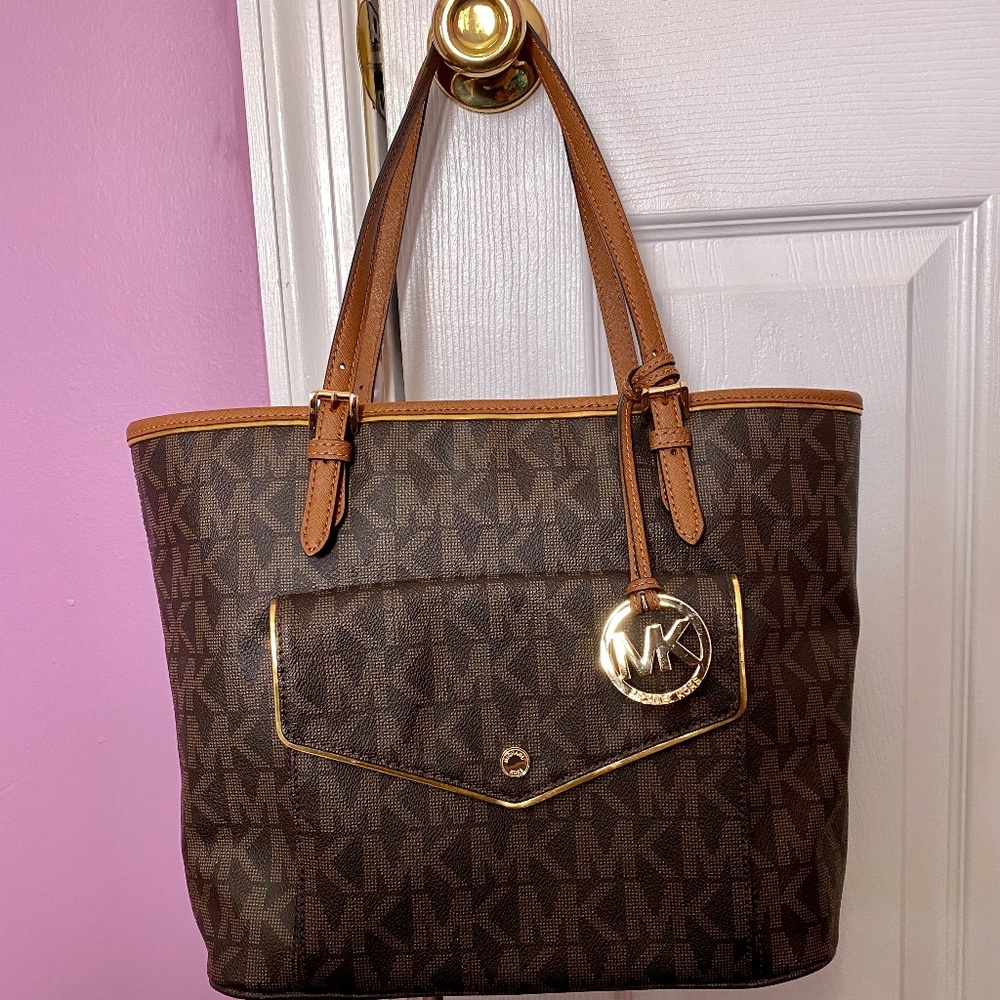 Authentic Michael Kors Signature Tote Shoulder Bag